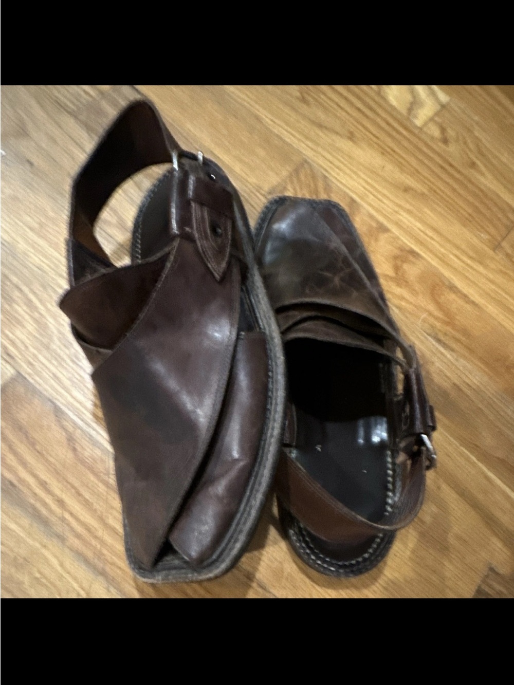 mens handmade ALL leather BROWN peshawari chappal SANDALS US 7
